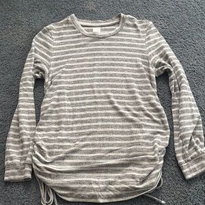 Gray Striped Long Sleeve Maternity Top size medium
